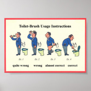 Poster Instruções da escova do toalete