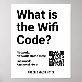 Poster Instruções para código WiFi mais código QR em um