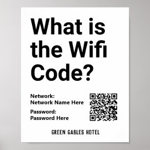 Poster Instruções para código WiFi mais código QR em um