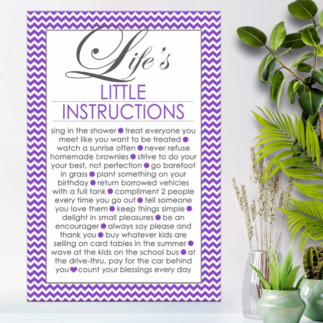 Poster Instruções Pequenas da Vida Roxo (Criador carregado)