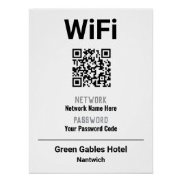 Póster Instruções WiFi com código QR