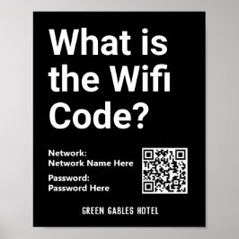 Poster Instruções WiFi com código QR em um