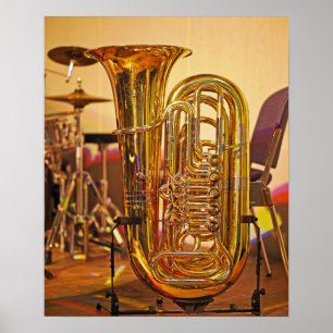 Póster Instrumento de música de bronze da tuba
