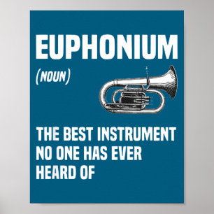 Poster Instrumento de sopro Eufônio Minimalista Banda Mar