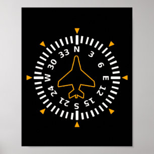 Poster Instrumento de Voo de Compass de Aeronaves