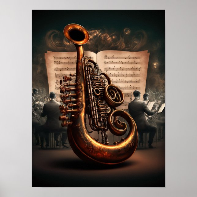 Poster Instrumento musical de bronce (Frente)