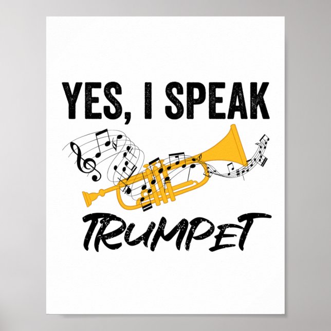 Poster Instrumento Musical de Trompete | Presente de Band (Frente)