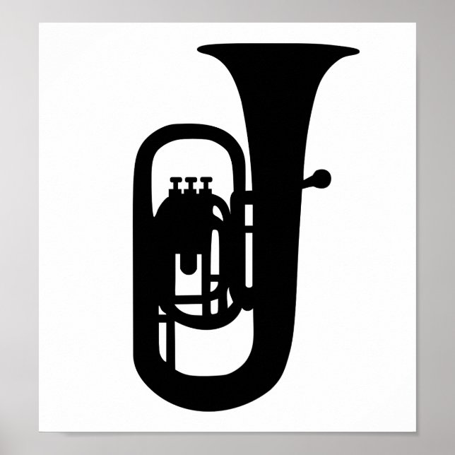 Poster Instrumento Tuba Preto (Frente)