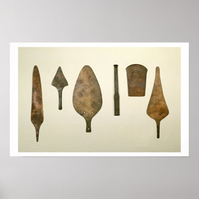 Póster Instrumentos de cobre, Harappa, 2300-1750 a.C. (Frente)