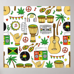 Poster Instrumentos Musicais: Reggae Sem Olhos