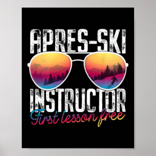 Poster Instrutor de Après Ski Primeira Lição Grátis Funny