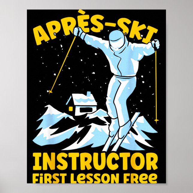 Poster Instrutor de après ski skiando Instrutor de après  (Frente)