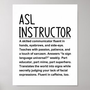 Poster Instrutor de ASL