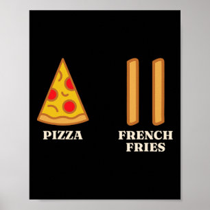 Poster Instrutor de Esqui Pizza Iniciante de Fries france