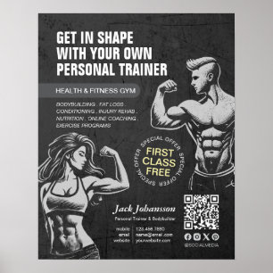 Poster Instrutor de ginástica de construção de Malhações 