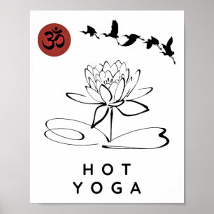 Poster Instrutor de Hot Yoga Design para Iniciantes em Ho