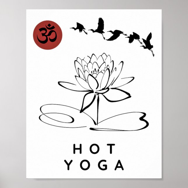 Poster Instrutor de Hot Yoga Design para Iniciantes em Ho (Frente)