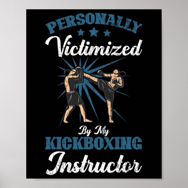 Poster Instrutor de Kickboxing Engraçado Boxeador de Chut (Frente)