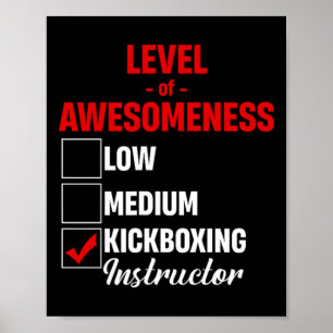 Poster Instrutor de Kickboxing Nível de Incrível Misto M