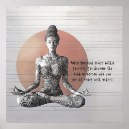 Poster Instrutor de Meditação Yoga Reiki Master Lotus Pos