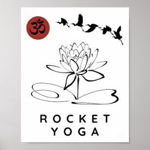 Poster Instrutor de Rocket Yoga Design para Principiante