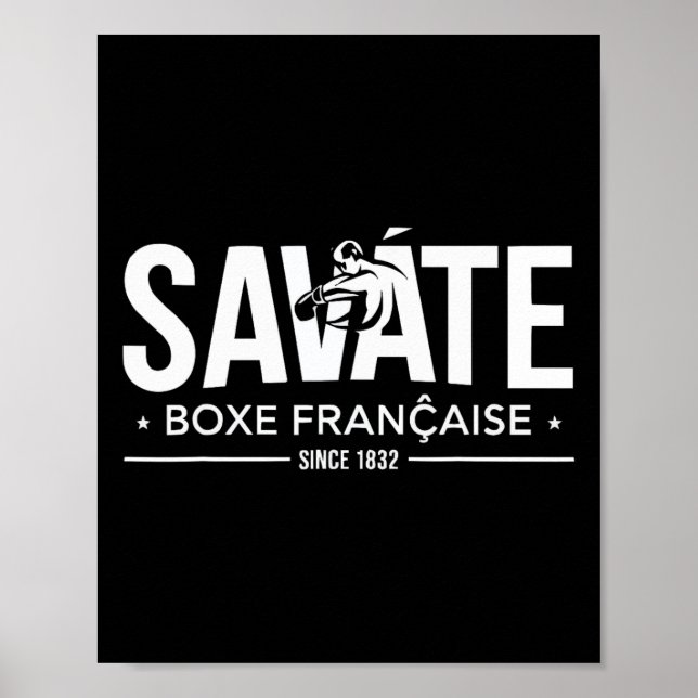 Poster Instrutor de Savate Artes Marciais Francesas Kickb (Frente)