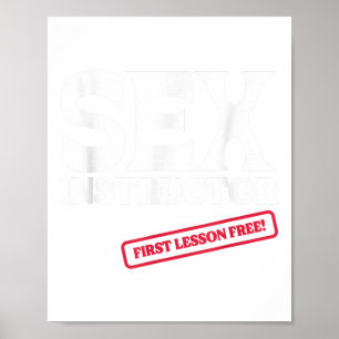Poster Instrutor First Lesson Free! Festa de solteira