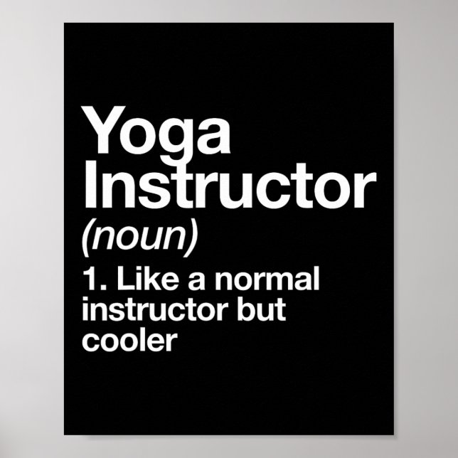 Poster Instrutor Yoga Funny Definition Gym Treinador (Frente)