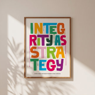 Poster Integrity As Strategy - Typography Print |Wall Art