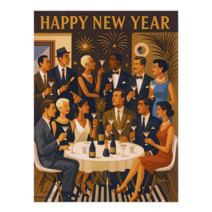 Póster Intelectuais de Martini Modernos de Meados do Sécu
