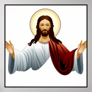Poster Inteligência Artificial Arte de Jesus com Saída de
