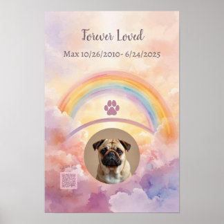 Poster  Interactive Pet Memorial Gift | QR Code Playlist