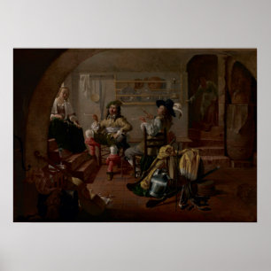 Póster Interior com Soldados e Mulheres