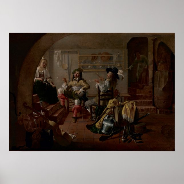 Póster Interior com Soldados e Mulheres (Frente)