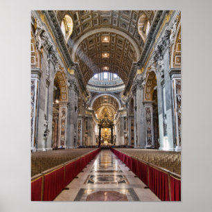 Poster Interior da basílica de St Peter