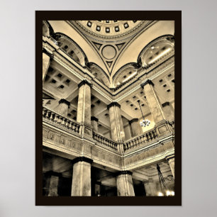 Poster Interior da biblioteca pública de Milwaukee