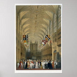 Póster Interior da capela de St George, 1838 (litho da