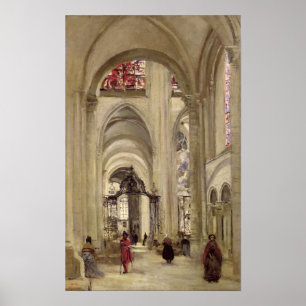 Poster Interior da catedral de St Etienne, Sens