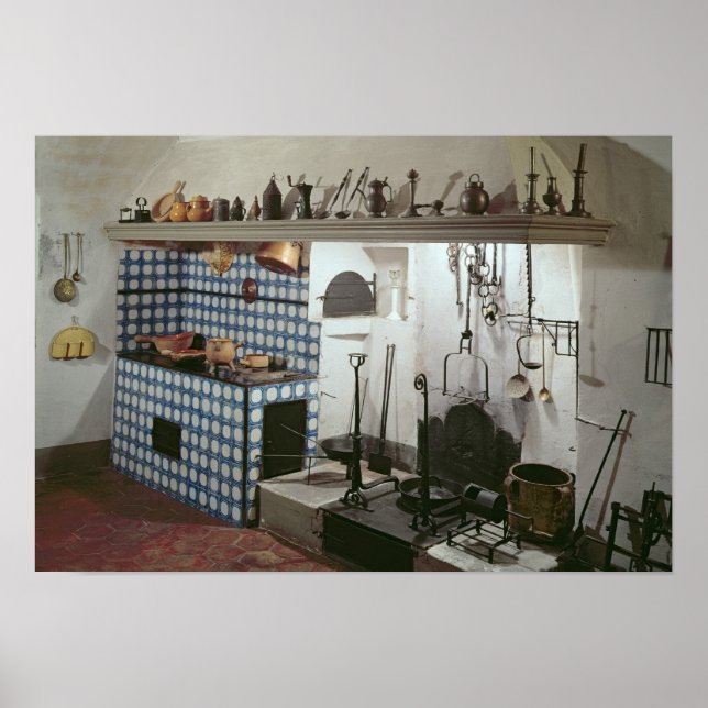 Poster Interior da cozinha do Hotel de Cabris (Frente)