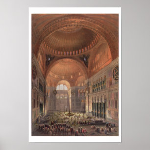 Póster Interior da Haghia Sophia, Constantinopla, pub. 18