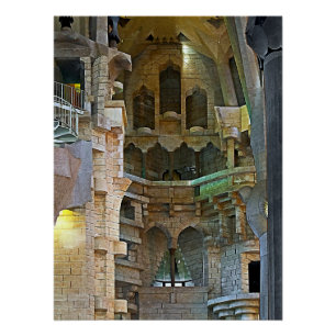 Póster Interior da Sagrada Família Detalhe Barcelona Arte