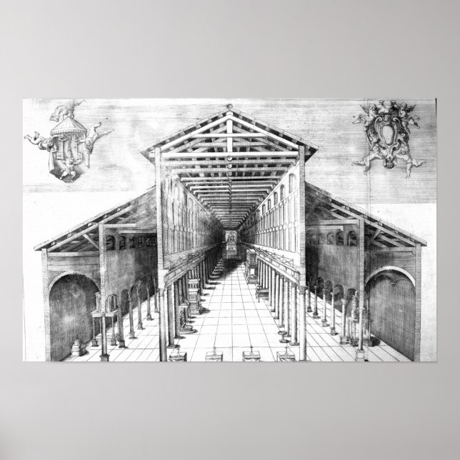 Póster Interior da velha Rua. Peter's, Roma (Frente)