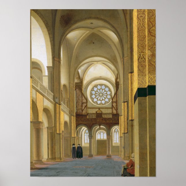 Póster Interior das Marienkirche em Utrecht, 1638 (Frente)