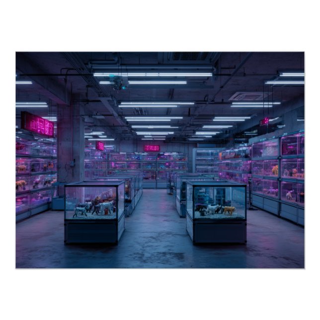 Póster Interior de Cyber Arcade Neon Roxo (Frente)