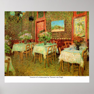 Póster Interior de um restaurante por Vincent van Gogh