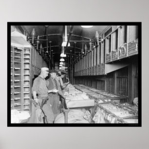 Póster Interior de um trem de correio 1910