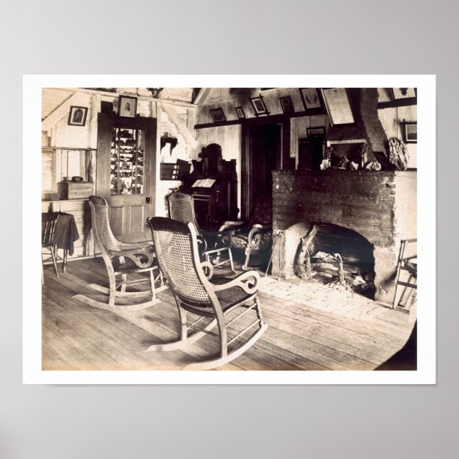 Póster Interior de uma barraca de madeira americana, c.18 (Frente)