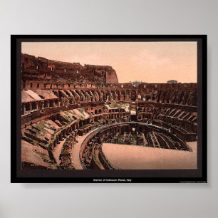 Póster Interior do coliseu, Roma, Italia