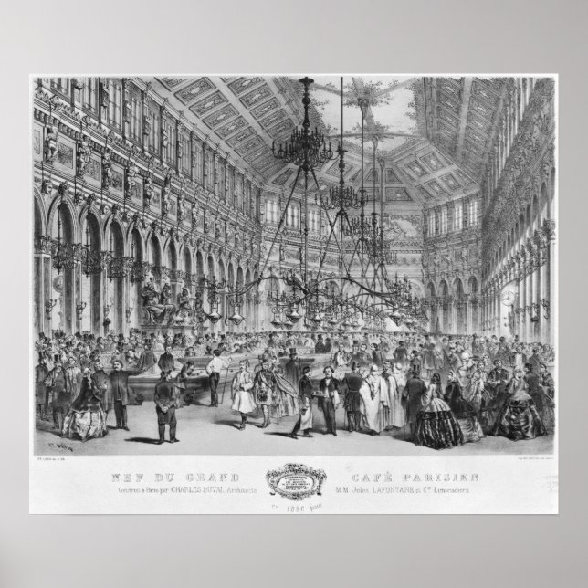 Poster Interior do "Grand Cafe Parisien", Paris (Frente)