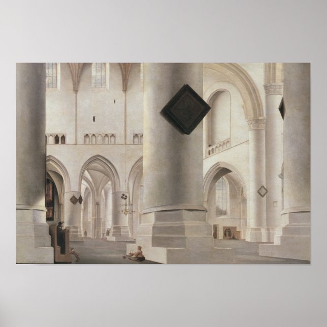 Póster Interior do Grote Kerk, Amesterdã, c.1637 (Frente)